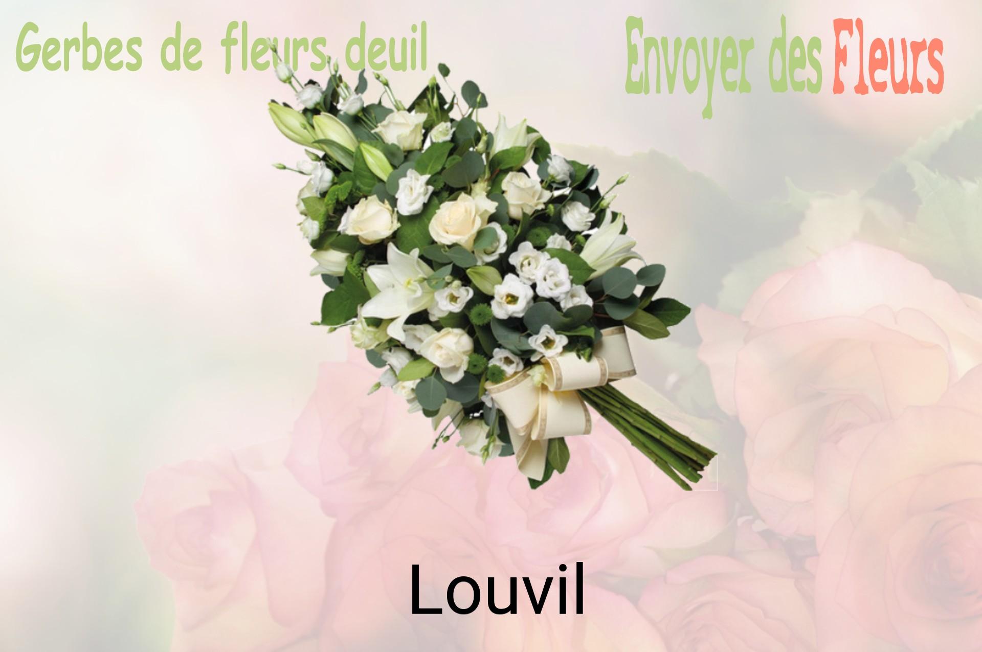 Gerbe de fleurs de deuil livrée à Louvil